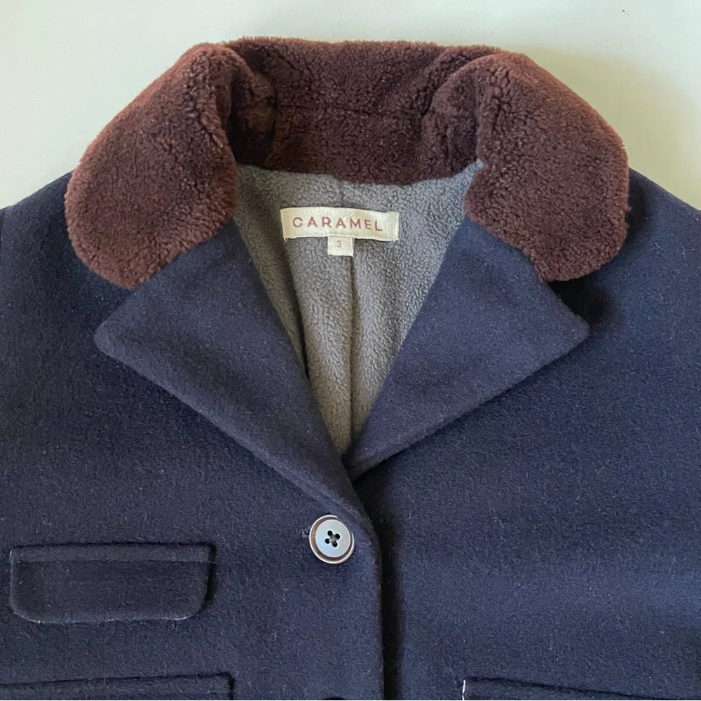 Caramel Baby & Child Boys’ Codnor Coat, Navy Melton - Size 3